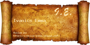 Ivanics Emma névjegykártya