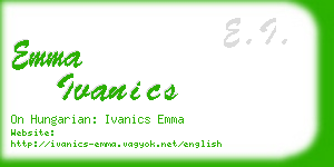 emma ivanics business card